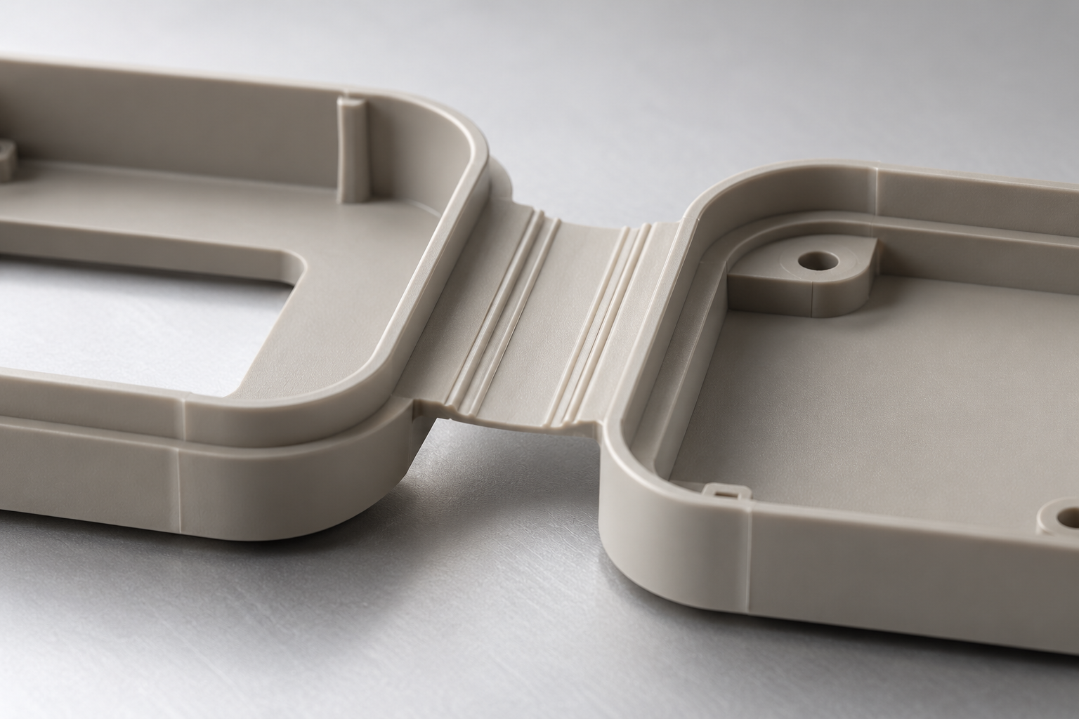 Polypropylene living hinge moulded sample